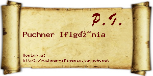 Puchner Ifigénia névjegykártya